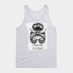 Librarian Assistant messy bandana design Tank Top